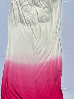 VENUS White Ombre Maxi Dress with Pink Gradient